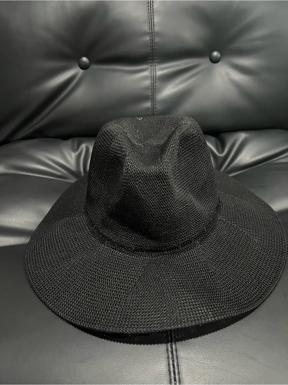 Men's Black Wide-Brim Summer Fedora Hat